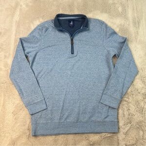 Johnnie-O Blue 1/4 Zip Sweater Henley Size 16 Teen or Mens Small Stretch